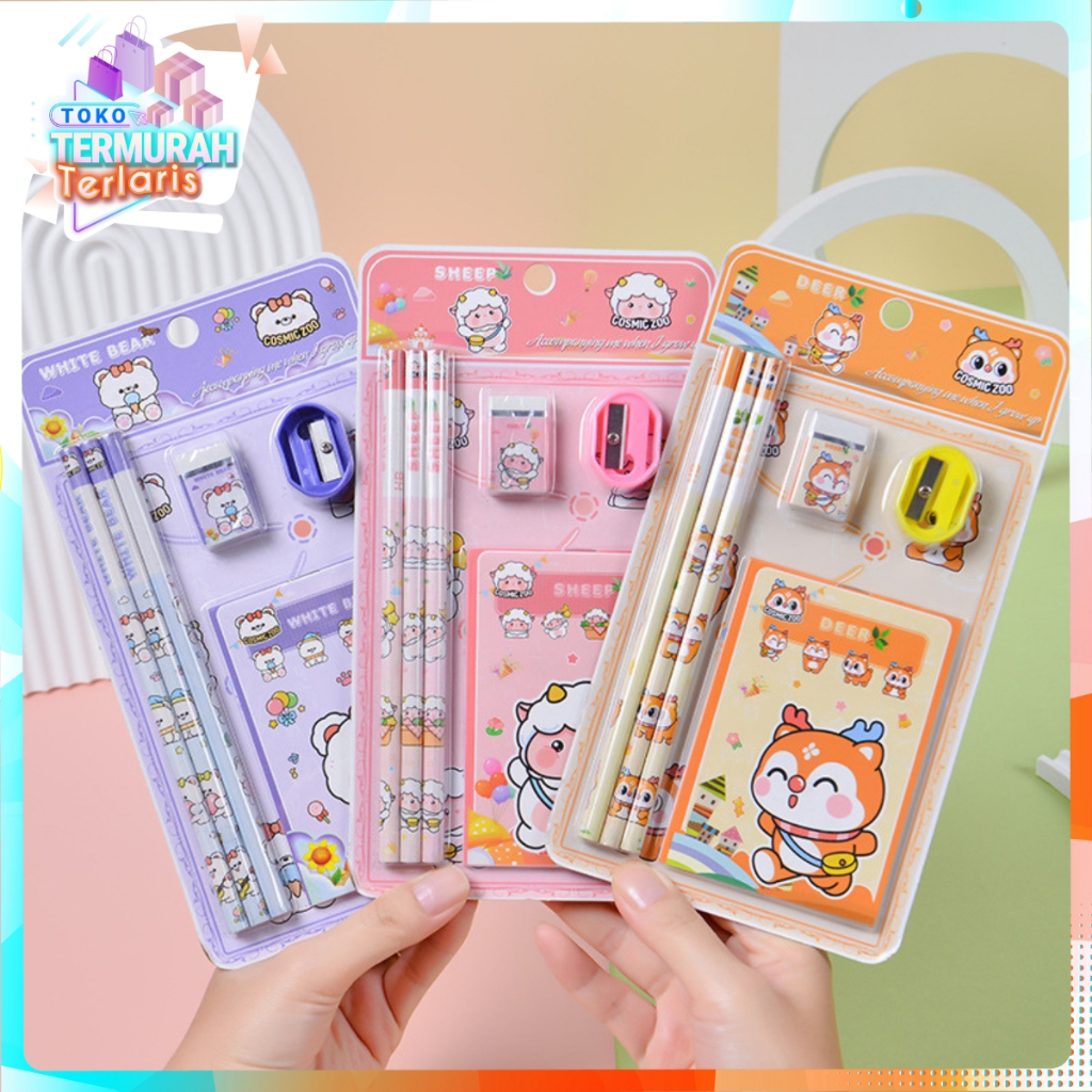 

Alat Tulis Set 6IN1 Stationery Set Lucu Karakter Kartun 6 IN 1 Perlengkapan Sekolah Anak-Anak TK Souvenir Ulang Tahun Anak Alat Tulis Birthday Souvenir Hampers