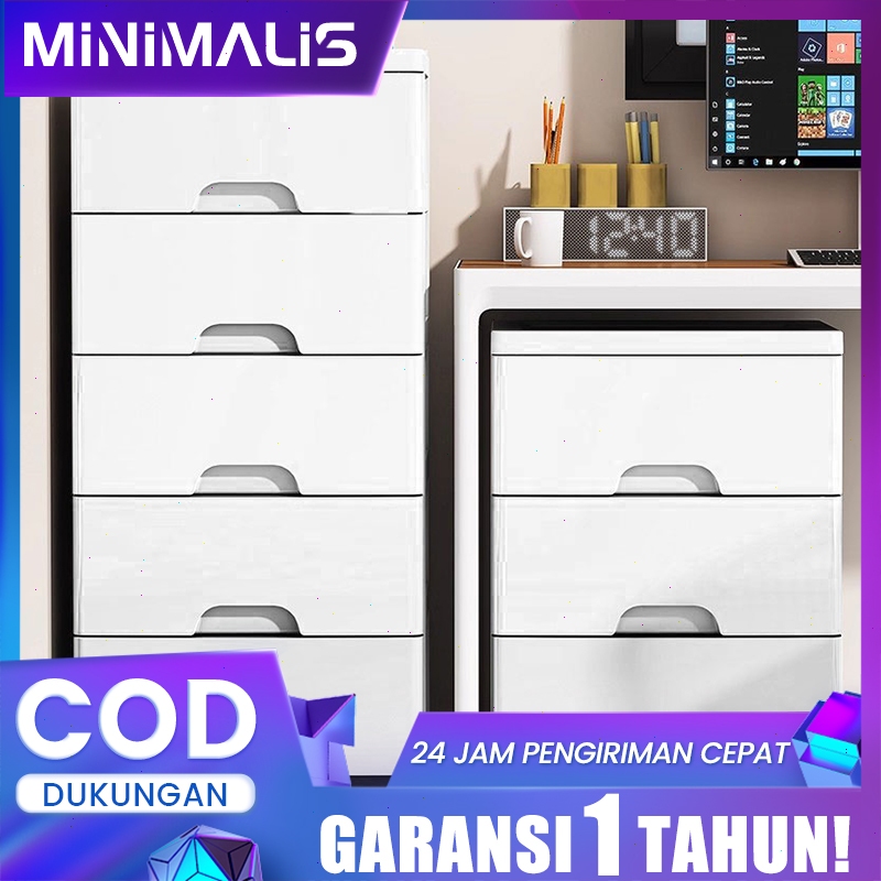 Minimalis Rak Serbaguna 35cm Plastik Lemari Laci Plastik Susun 5 Lemari Plastik Lemari Pakaian