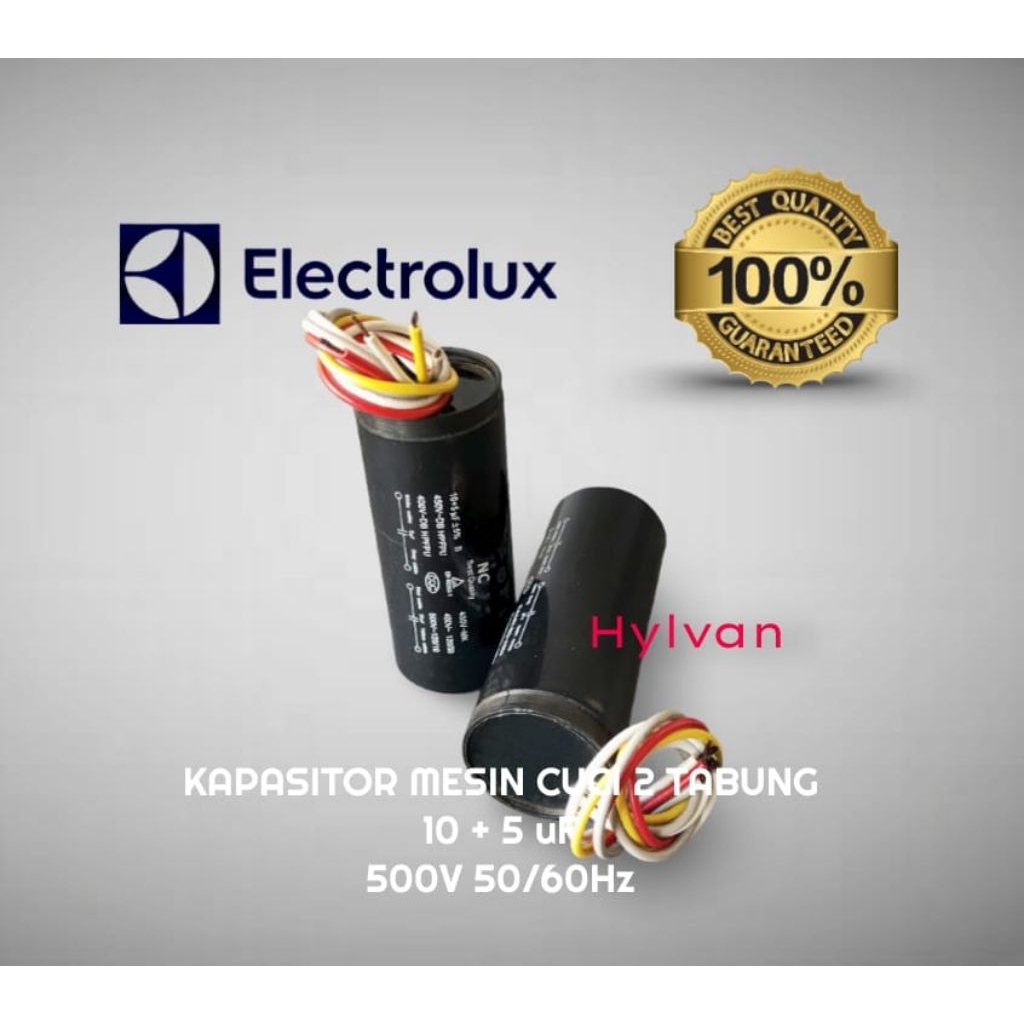 KAPASITOR MESIN CUCI 2 TABUNG 10+5uf  ELECTROLUX