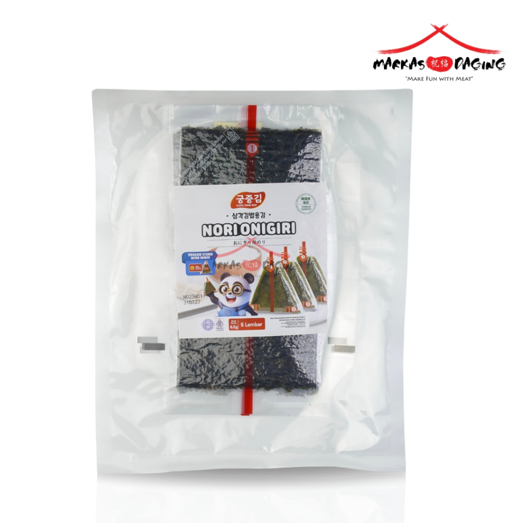 

NORI ONIGIRI | Nori Wrapper Khusus Bungkus Nori Triangle / Sushi Nori (ISI 5 Lembar) - Markasdaging