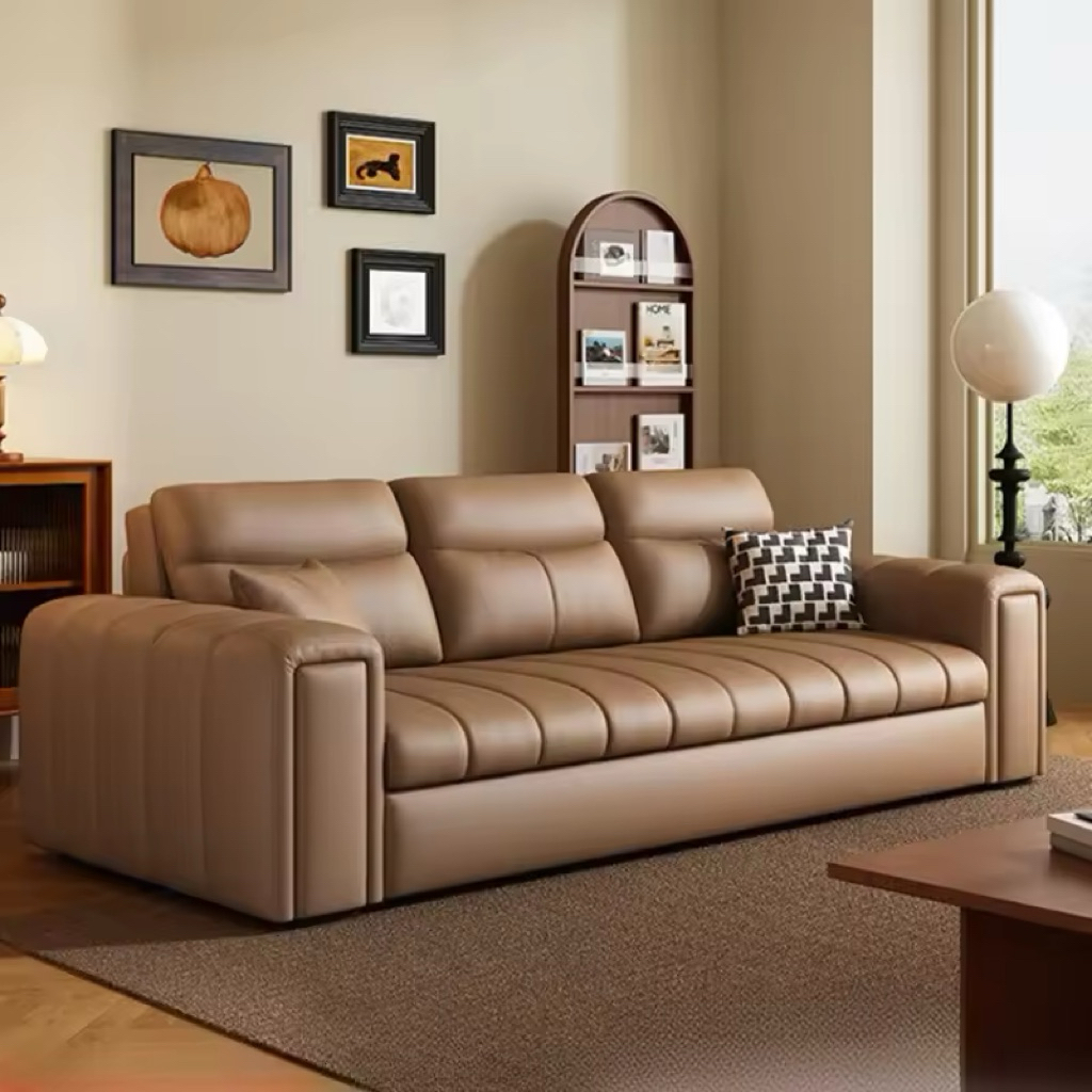 Sofabed Kulit Mewah Kursi Lipat Minimalis Modern Sofa bed Multifungsi Sofa Santai Premium