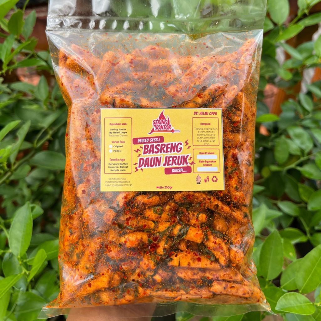 

Sering Jontor (250 Gram) Basreng Daun Jeruk Rasa Pedas Dan Original