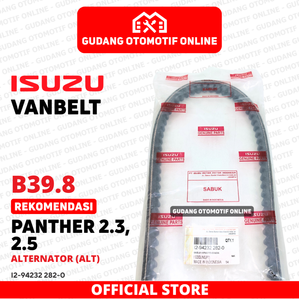 Vanbelt Fanbelt ALT Alternator Isuzu Panther 2.3 2.5 B39.8 Original ORI I2-94232 282-0