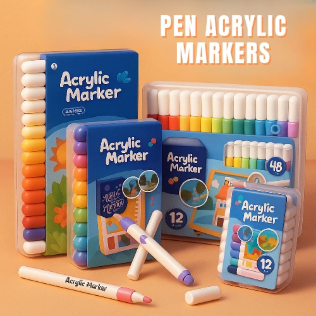 

【COD】 Acrylic Marker Set Spidol Akrilik DIY Painting Spidol Pastel Pulpen Highlight Drawing Warna ~ Tiny Tots