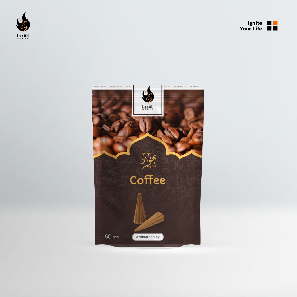 Dupa Kerucut Qodha COFFEE KOPI Isi 50 Pcs Bukhur Pengharum Ruangan Aromaterapi Asap Atas