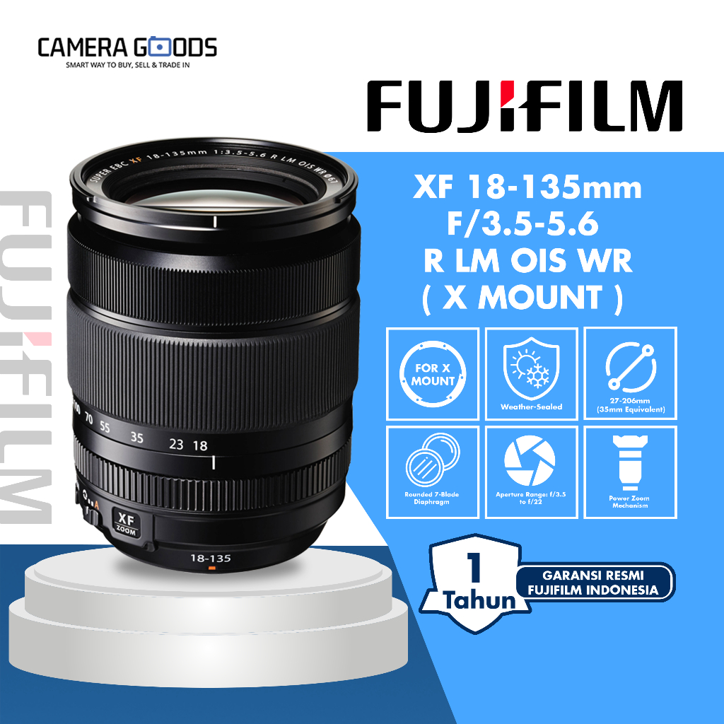 Lensa Kamera Fujifilm XF 18-135mm F3.5-5.6 R OIS WR / Lensa Fuji 18-135 Garansi Resmi 1 Tahun