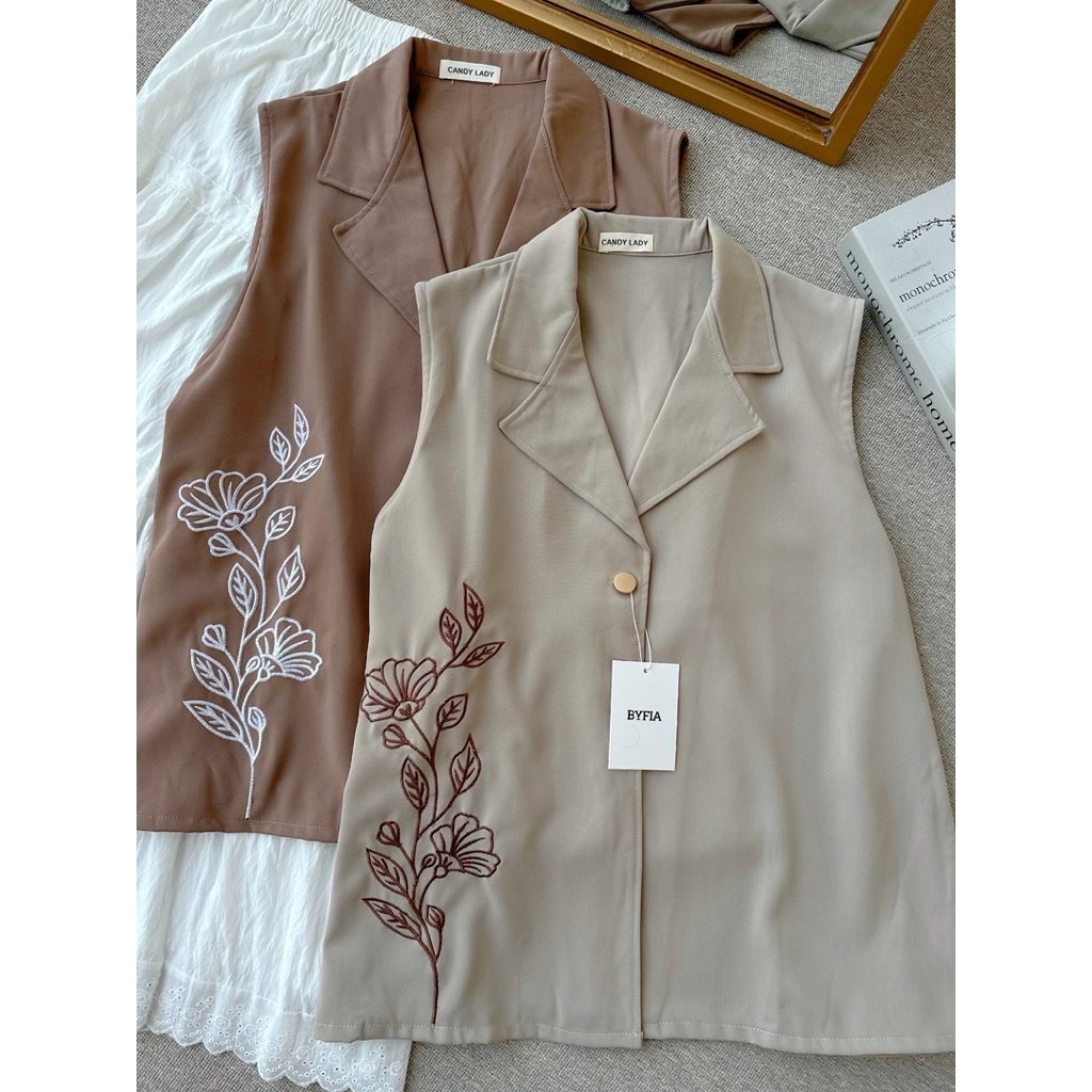 BYFIA Salvia Vest / Atasan Wanita Terbaru Vest Formal Tebal Premium