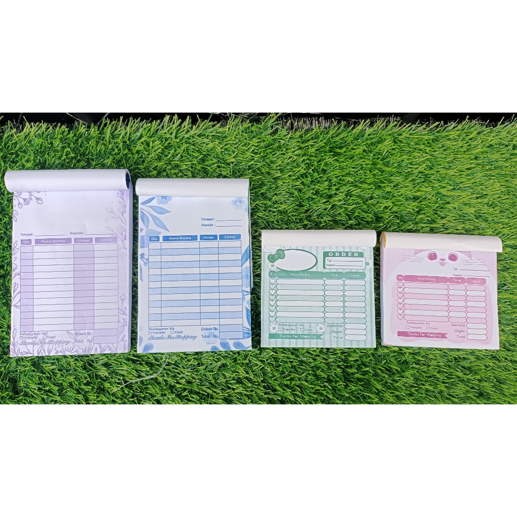 

Nota olshop murah 1ply isi 100 lembar (ukuran 1/4 dan 1/6) / nota toko online/ nota murah/nota kontan