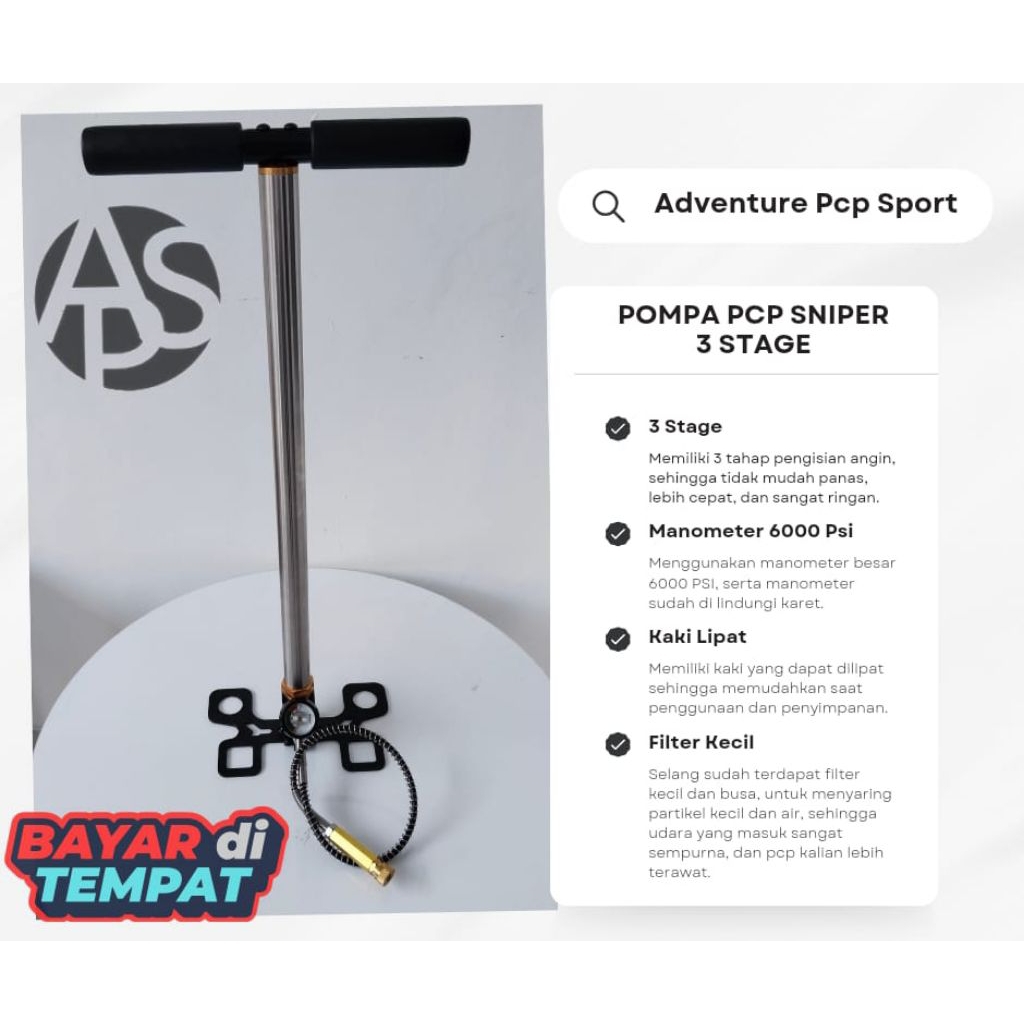 Pompa Pcp Sniper Murah | Pompa PCP Sniper 6000 PSI Filter Kecil | Pompa PCP Sniper Kaki Lipat | Pomp