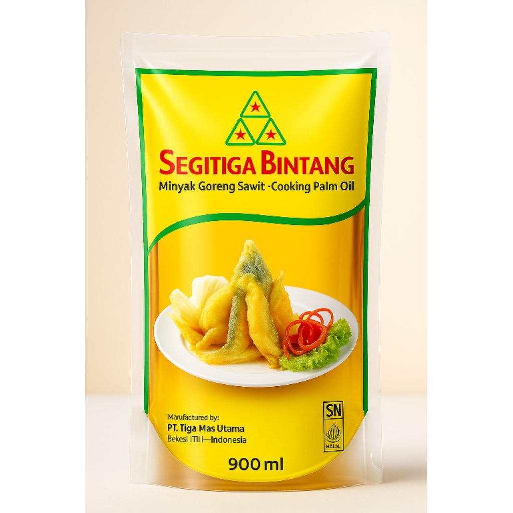 

minyak goreng segitiga 900 ml premium jernih mengandung vit A dan omega 9&6 Halal Bpom SNI