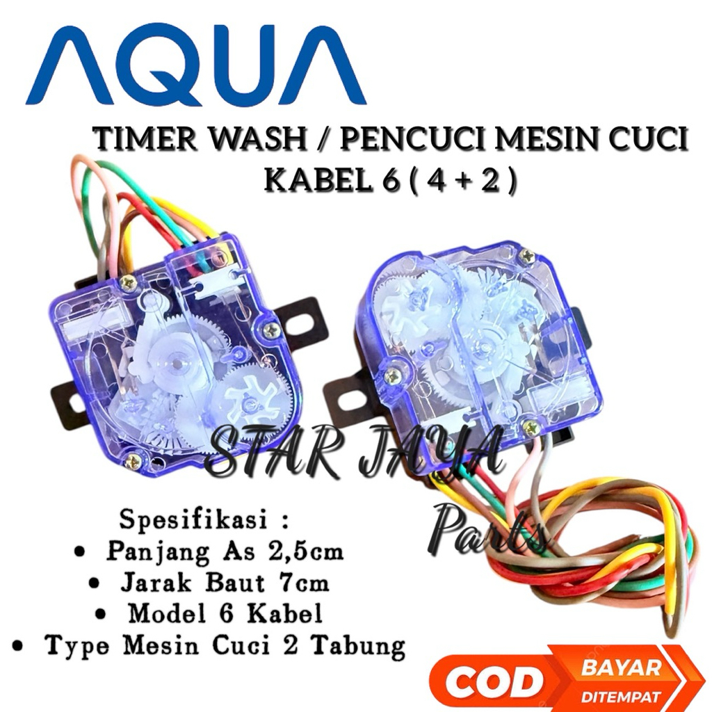 AQUA Timer Wash 6 Kabel Mesin Cuci 2 Tabung - Timer Pencuci 6 Kabel