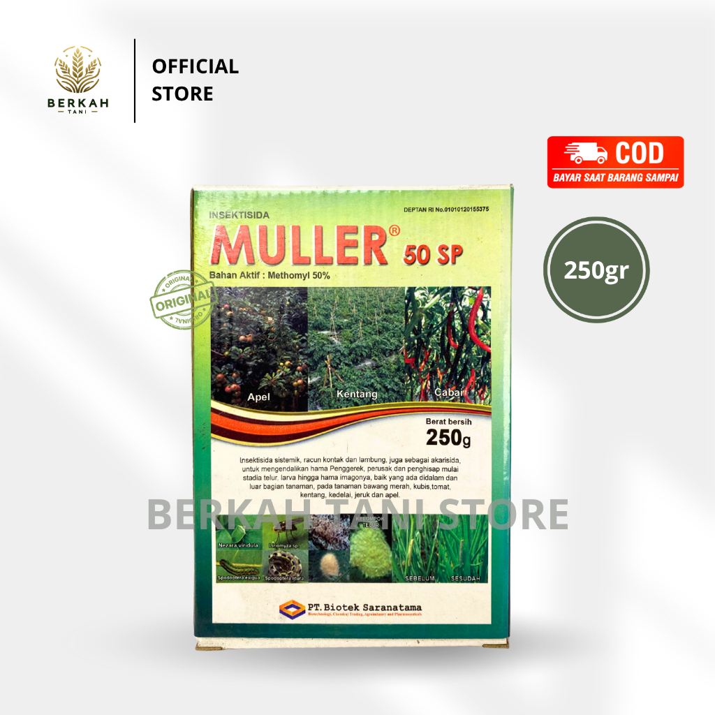 INSEKTISIDA MULLER 50SP 250 GRAM METHOMYL 50%