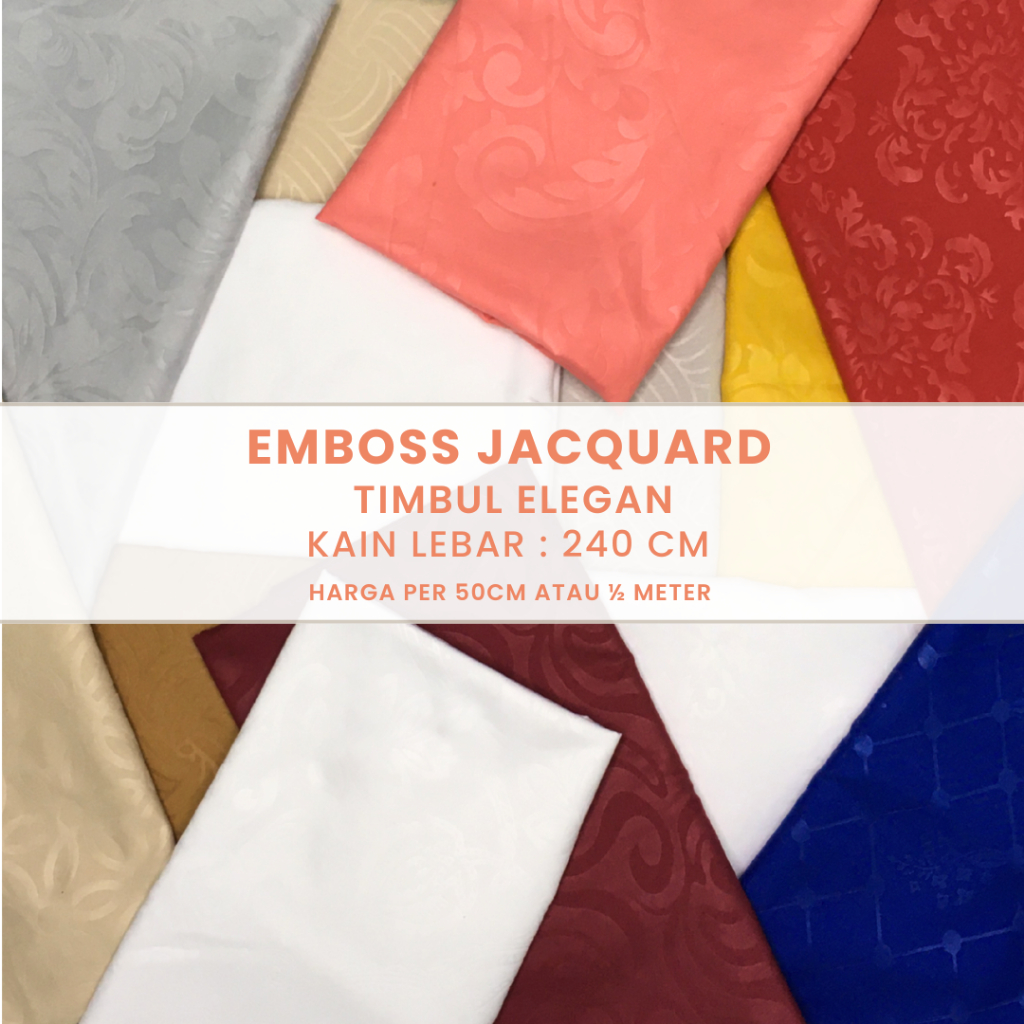 KAIN KATUN MICRO EMBOS JACQUARD BAHAN KAIN SPREI GORDEN GAMIS HIJAB MUKENA BACKDROP BACKGROUND L240