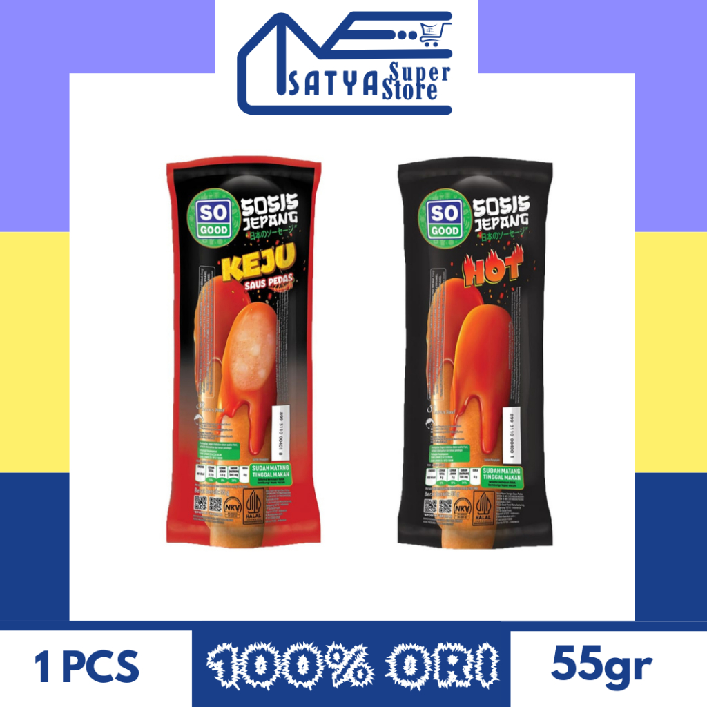 

SOSIS SO GOOD SIAP MAKAN / SOSIS JEPANG / SOSIS SINGLES RASA KEJU SAUS PEDAS 55GR