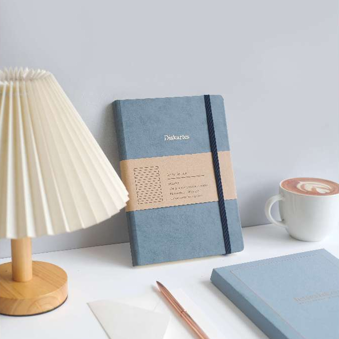 

Mason Leather Dusty Blue Notebook / Diary / Personalized Journal / Custom Nama Agenda / Buku Tulis A5 / Notepad / Hadiah Kado Unik Letterist