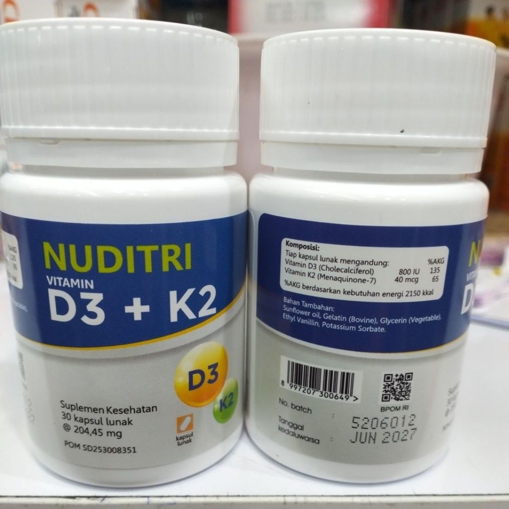 Nuditri D3+K2 30 kapsul lunak