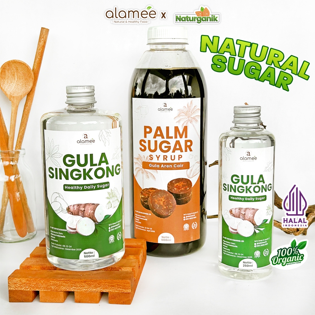 

alamee gula cair gula singkong gula aren premium quality murni tanpa bahan tambahan lain Naturganik