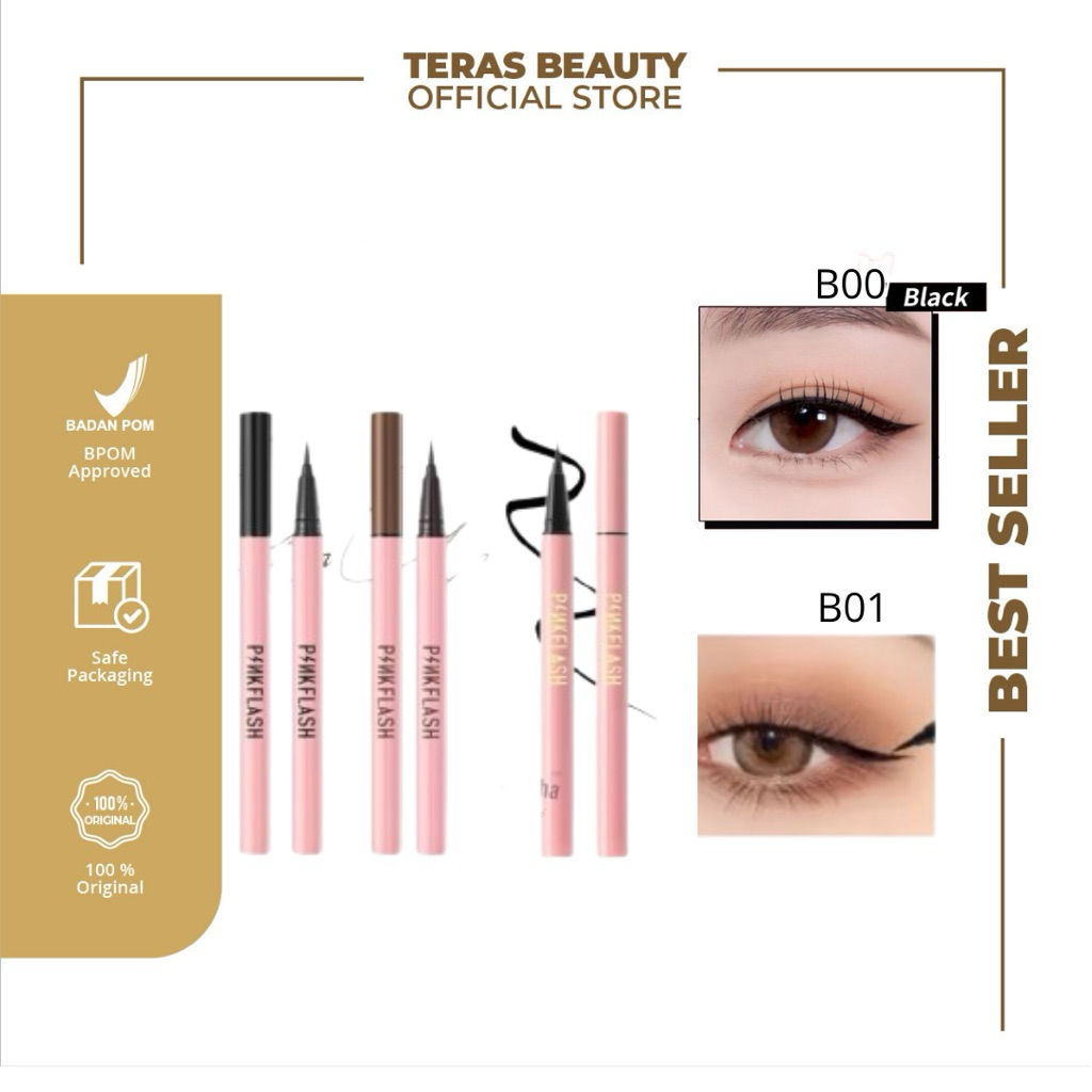 PINKFLASH-Eyeliner pinkflash|Eyeliner Pen Pinkflash|Eyeliner Kuas Pinkflash|Eyeliner Waterproof