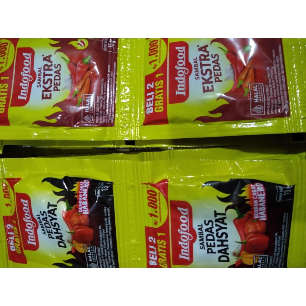 

PROMO SAMBAL INDOFOOD 14 SACHET - SAMBAL EKTRA PEDAS - PEDAS DAHSYAT