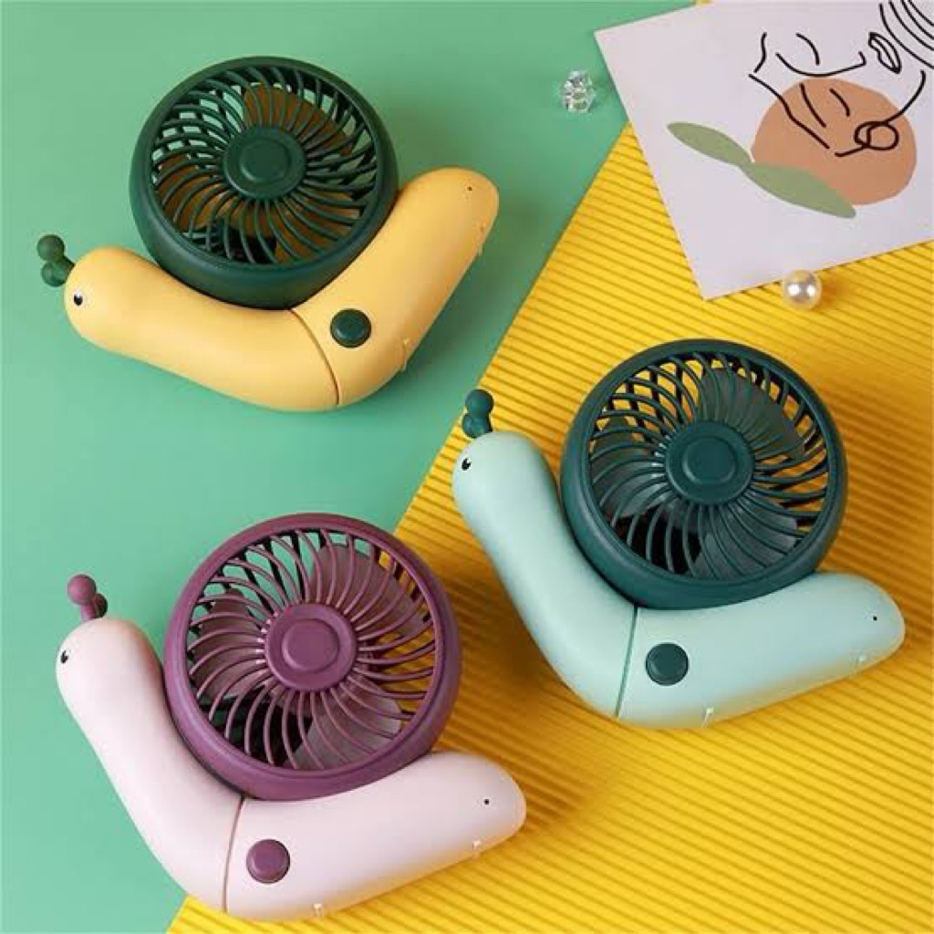 IVY GOODS Snail Mini Fan Kipas Angin Mini Keong Snail Electric Fan Lucu Imut