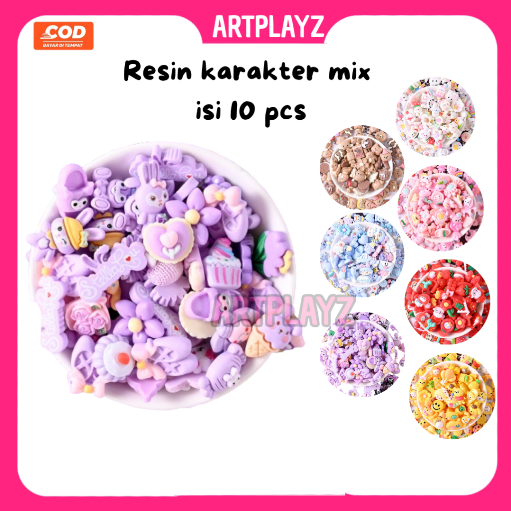 Clay Resin Karakter Mix varian Warna harga grosir Clay DIY campuran