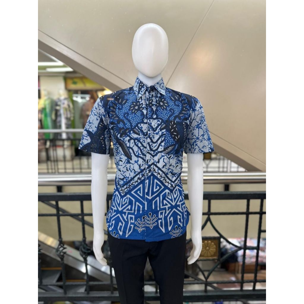 batik pria lengan pendek/kembang batik premium/kemeja batik pria lengan pendek