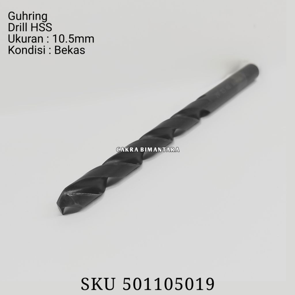 Guhring mata bor bekas 10.5mm drill HSS 10.5 mm untuk besi diameter 10 5 mm
