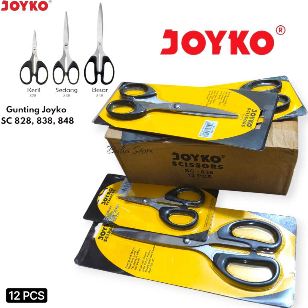 

Gunting JOYKO SC-828 SC-838 SC-848 Gunting Kertas Kecil Sedang Besar Stainless Tajam ( 12 PCS )