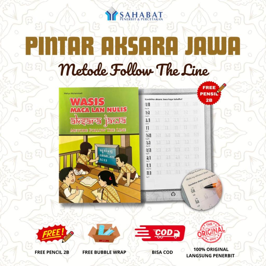 Buku Lancar Membaca Dan Menulis Aksara Jawa - Metode Follow The Line - Free Pensil