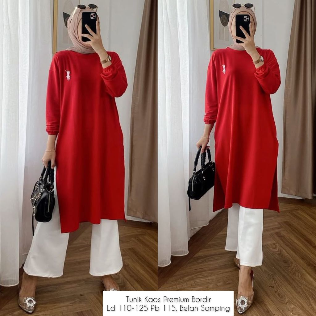Atasan Tunik Kaos Merah Putih | OUTFIT AGUSTUSAN | 17 AGUSTUS | PREMIUM JUMBO TERBARU BEST SELLER