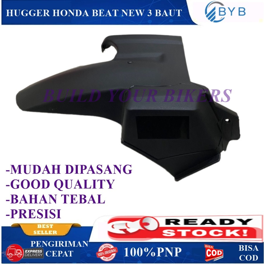 Spakbor Kolong BEAT NEW DELUXE STREET SCOOPY GENIO 2020-2025 PNP 3 BAUT + EMBLEM STAINLESS