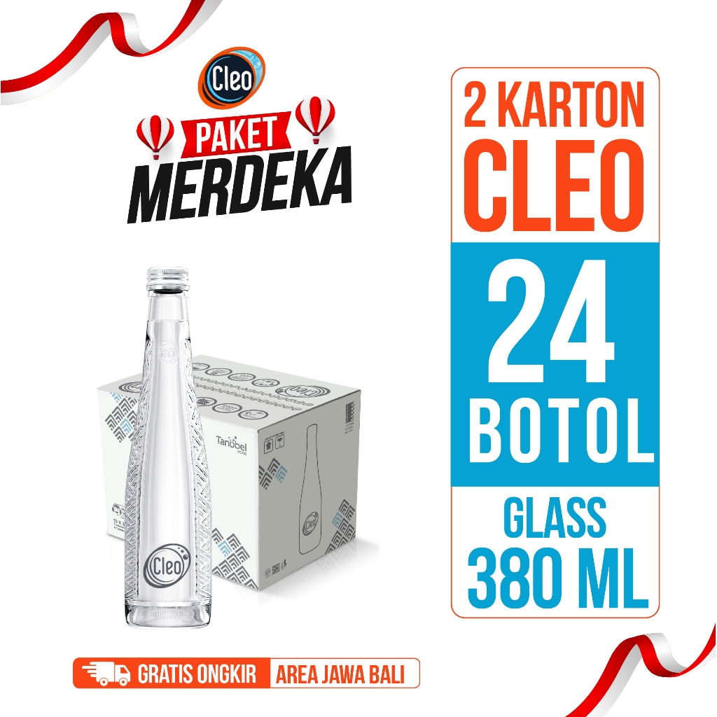 

Cleo Air Murni Glass 330 ml Box 12 pcs - Bundling Hemat 2 Karton