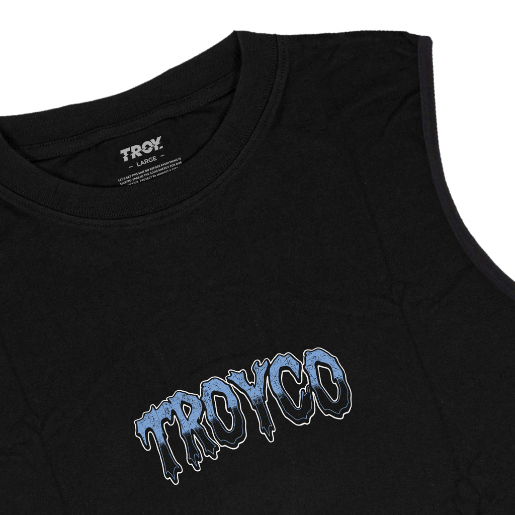 Troy Company Singlet Sleeveless Tshirt Black Melting Doom - Kaos Tanpa Lengan Hitam TS 3227