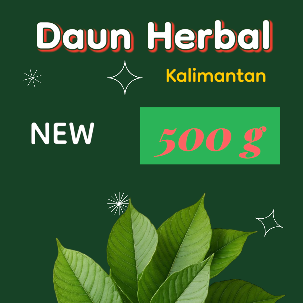 

(500) Bubuk herbal daun hijau borneo kalimantan varian warna hijo merah putih dan gold daun herbal