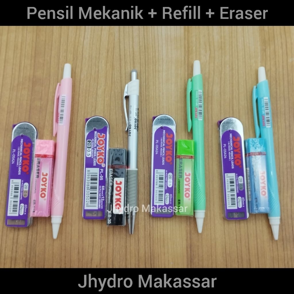 

Pensil Mekanik 2B + Penghapus + Refill Pensil Paket Alat Tulis Menulis Perlengkapan Sekolah Kantor Mainan Hadiah Kado Spesial