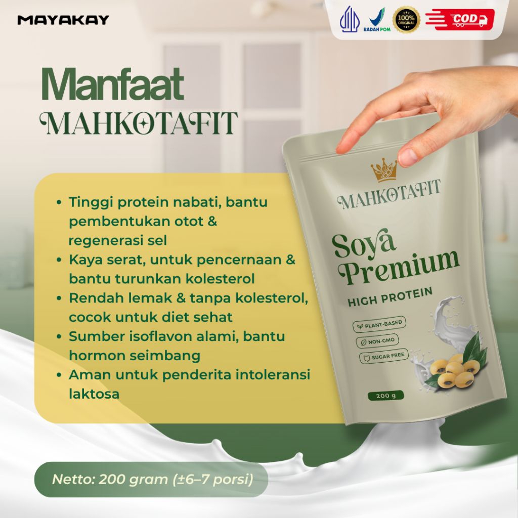 

Terbaru!!SUSU KEDELAI BUBUK MAHKOTA 100%MURNI 200GRAM Susu Sehat