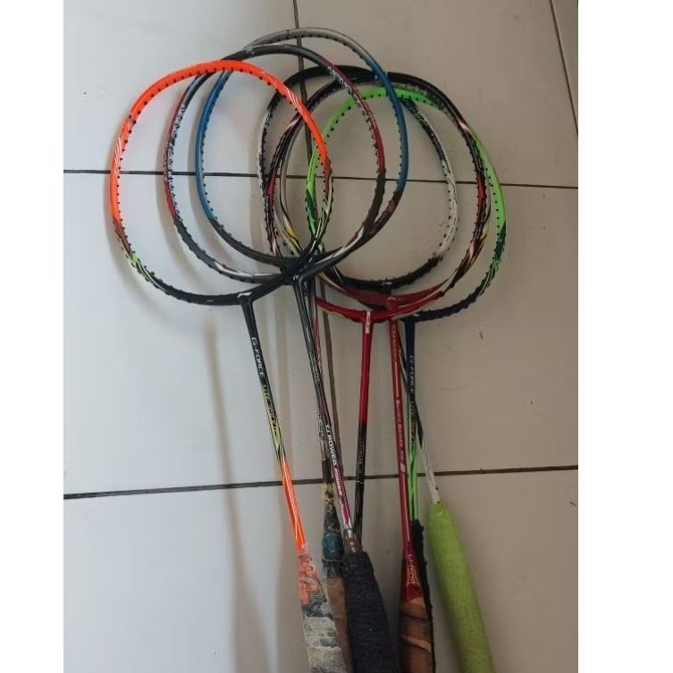 Raket Badminton BELI 1 DAPAT 7 RAKET Bekas Lining Li Ning Gforce Yonex Muscle Power Felet Aeromars T