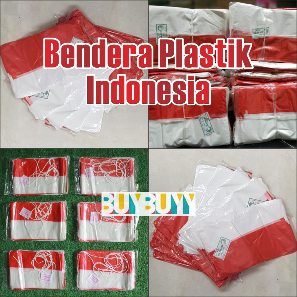 Bendera Plastik Indonesia - bendera plastik merah putih