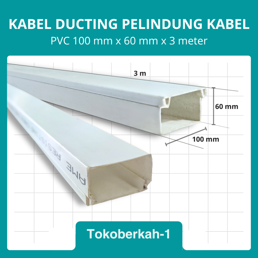 Kabel Ducting Pelindung Kabel 100x60 PVC 3mtr