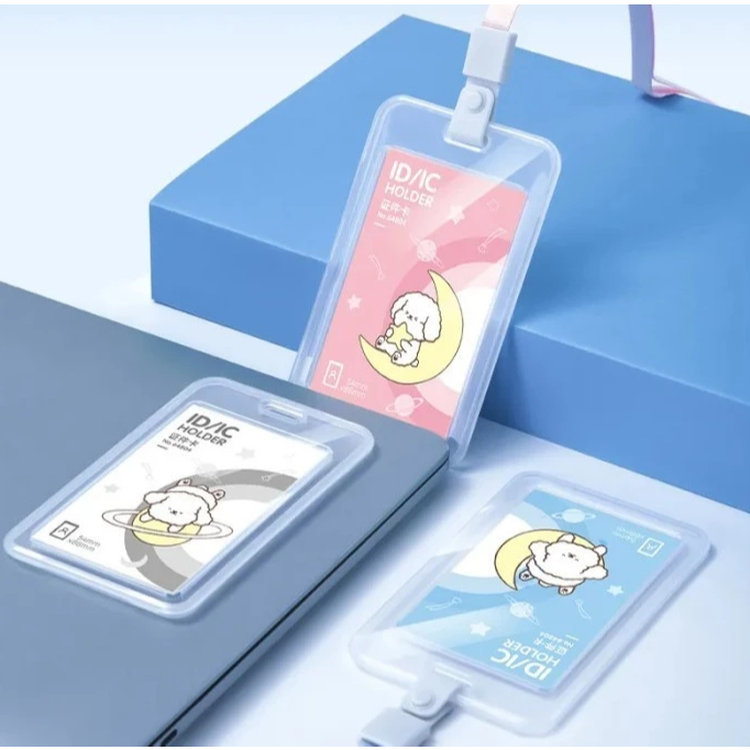 

Deli 64804 Holder Name Tag Kartu Debit Credit Card Gantungan Lanyard Cover Card Frame 2 Sisi Plastik