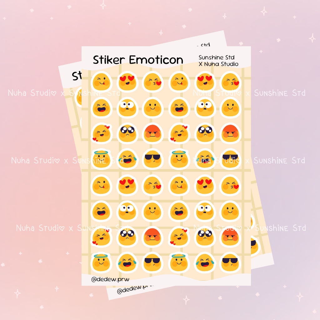 

Sticker Emoticon Emoji Aesthetic Estetik Stiker HP Laptop Botol Cute Waterproof Bujo