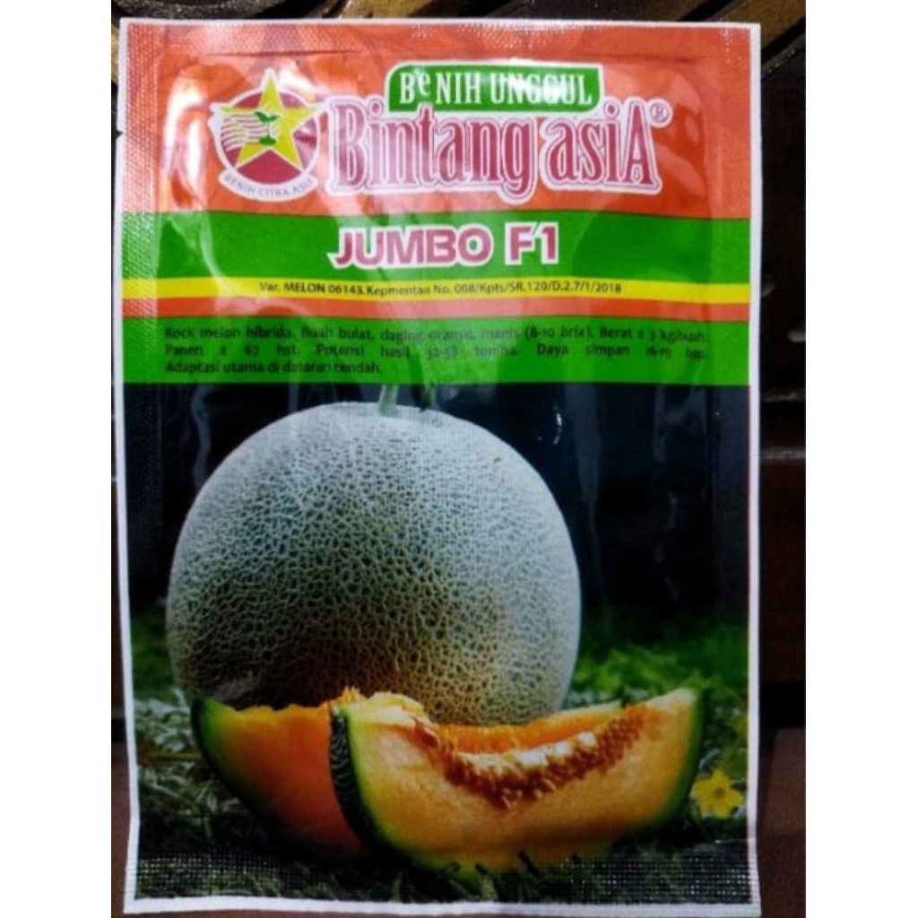 

Benih melon oren jumbo F1 Kemasan original pabrik.isi 20g exp bulan 5-2030