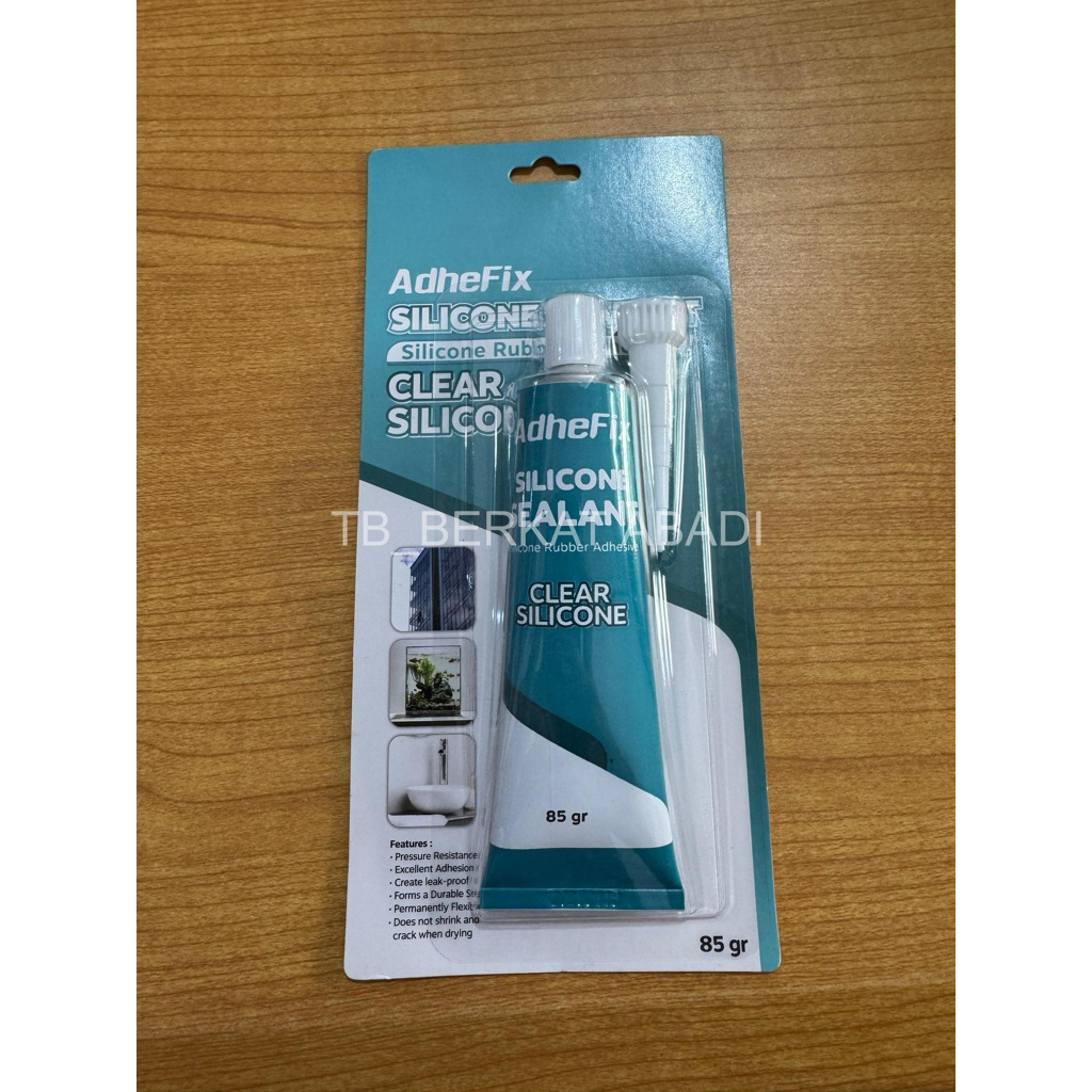 Lem Kaca Adhefix CLEAR 85gr / Lem Kaca Sealant Aquarium Clear Bening Silicone Besar 85gr