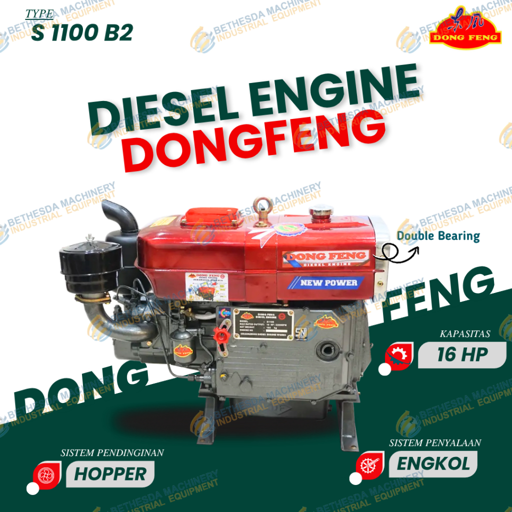 Mesin Serbaguna 16 HP Diesel Solar S1100 B2-Di DONGFENG 16pk