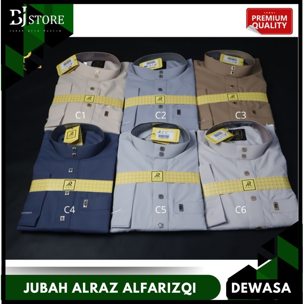 Jubah  Alraz warna Lengan polos / Jubah Alraz Model Al farizqi Poliester /Jubah Pria Muslim Dewasa/ 