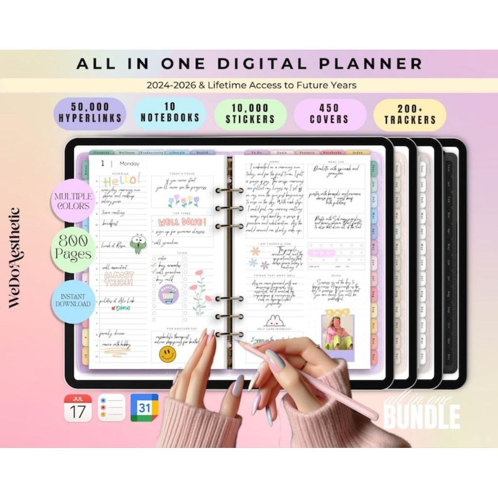 

2025 - 2026 All in one Dated Digital Planner, Bugdet, Fitness, Notebook, Daily Planner, Weekly, Monthly, Yearly, Goodnotes Planner, Ipad Planner, Android Planner, Samsung Notes, Penly, Kilonotes, Notabilitty Planner