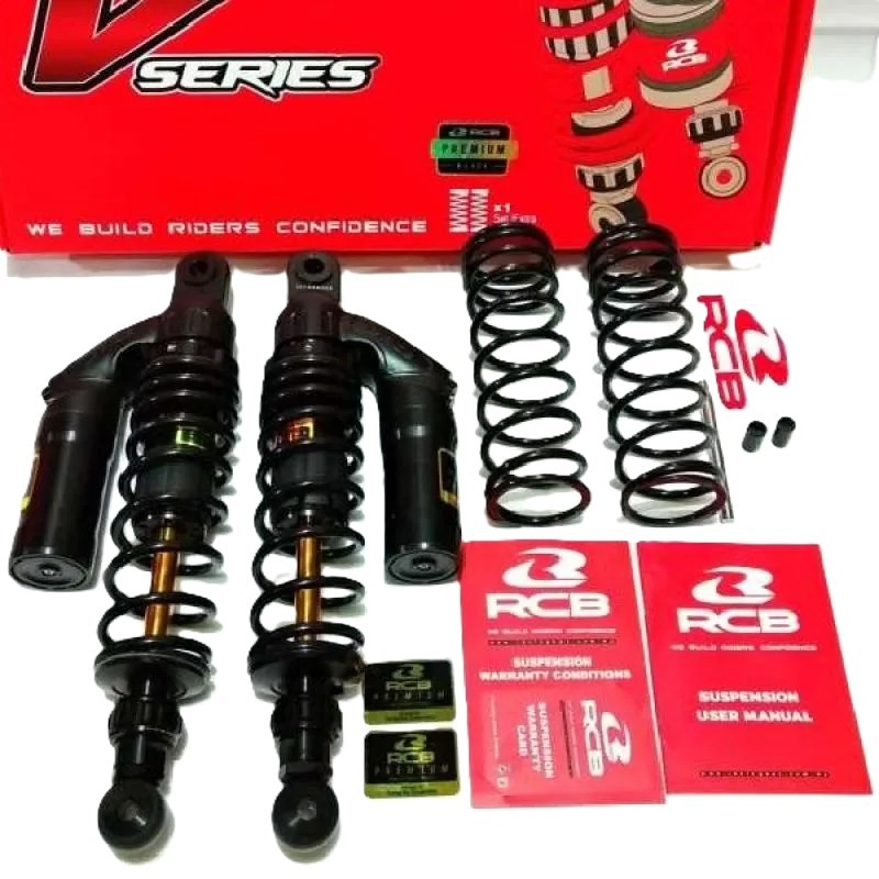 Shockbreaker Shok Belakang RCB V Series 320mm Warna Merah dan Hitam As Gold Original RCB