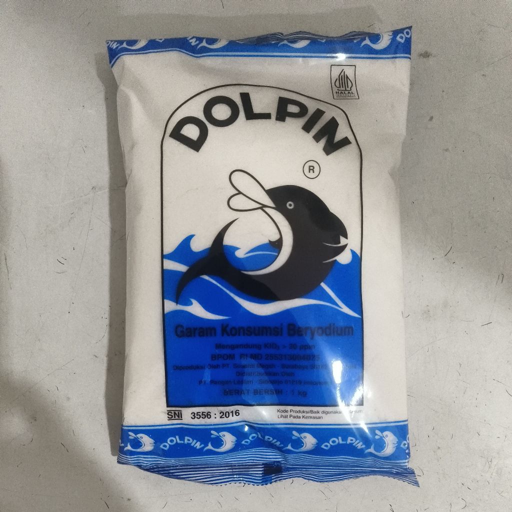 

Garam Halus / Garam Dapur / Garam Konsumsi Beryodium Dolpin 1kg