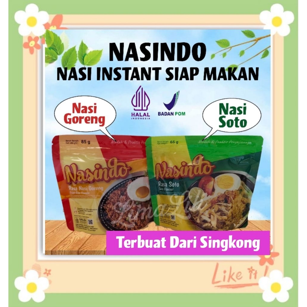 

NASINDO Nasi Goreng Instant dan Nasi Soto Instant Nasi Singkong Instant Halal