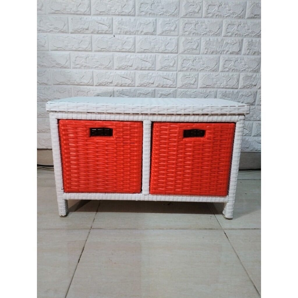 Lemari Laci Model Jasmine Rotan Sintetis 2 Kabinet Model Minimalis Modern Kualitas Tinggi